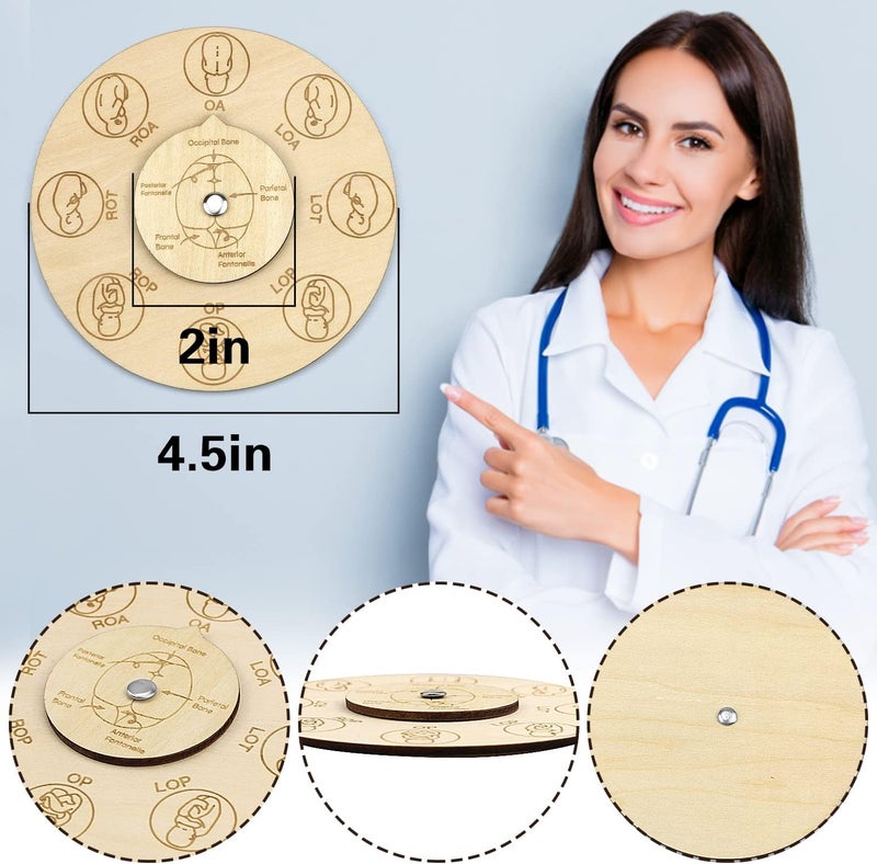 freespace Midwife fetal position tool, carved wooden fetal position wheel for student midwife doctor doula (Round) - Image 2